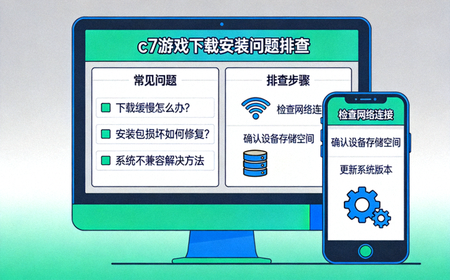 c7游戏官网下载通道常见问题配图，下载安装问题排查场景